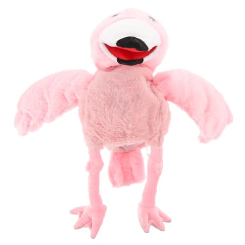 minkissy Flamingo Handpuppe aus Plüsch Interaktives Vogelspielzeug für Kreative Geschichten Geeignet für Erwachsene Fördert die Vorstellungskraft Rollenspiel von minkissy
