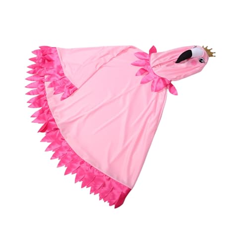 minkissy Flamingo -leistungskostüm Flamingo Kostümzubehör Karnevalsumhang Halloween-flamingo-kostüm Unisex-halloween-umhang Weihnachtskostümumhang Umhang Mit Kapuze Tuch Rosy von minkissy
