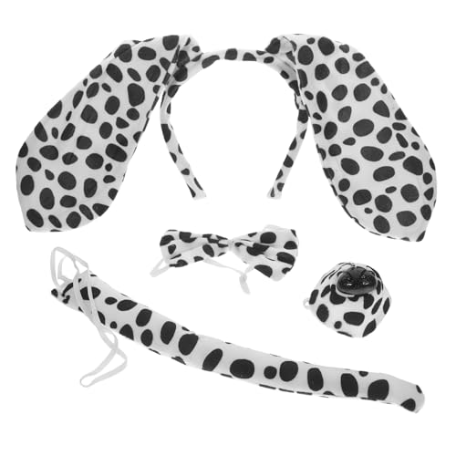 minkissy Flauschiges Teiliges Hundekostüm Set mit Stirnband Ohren und Nase Hautfreundlich Bequem für Fasching Halloween Karneval Cosplay und Festtagsfeiern von minkissy