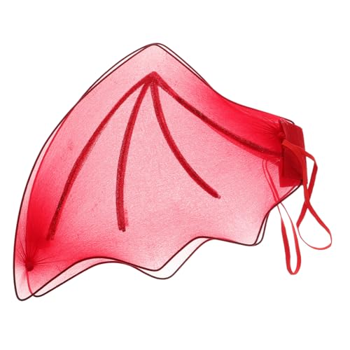 minkissy Fledermausflügel Kostüm Flügel für Erwachsene Halloween Party Dekoration Leicht zu Tragen Rotes Netzstoff Design Fasching Zubehör von minkissy
