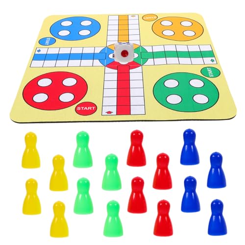 minkissy Fliegendes Schach Set Tragbares Brettspiel für Partys Ludo Spielmatte Langlebig und Sicher für Familienaktivitäten und Feiertagsunterhaltung von minkissy