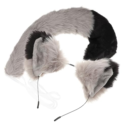 minkissy Foxes Ohr und Cosplay Kostüm Zubehör für Karneval Party Tier Design Handgefertigtes Stirnband mit Detailreicher Verarbeitung Grauschwarzes Accessoire für Unvergessliche von minkissy