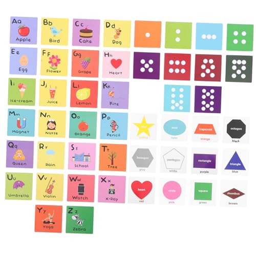 minkissy Frühpädagogische Lernkarten mit Bunten Formen und Farben Englische Buchstaben und Wörter Kognitive Spielkarten für Kleinkinder Fördert Hand Auge Koordination und Sprachentwicklung von minkissy