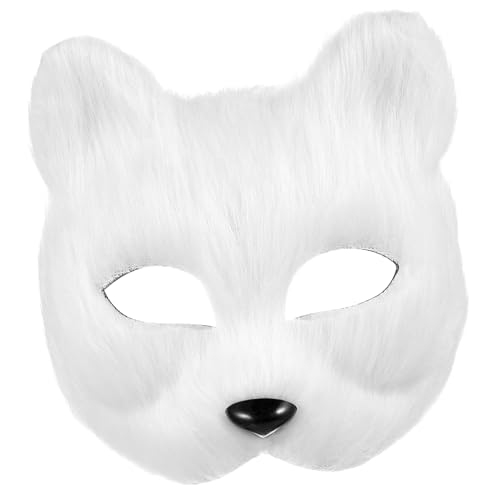 minkissy Fuchs Halbmaske für Halloween und Maskerade Leichte DIY Maske für Cosplay Karneval und Partys Robuste Langlebige und Komfortable Gesichtsmaske mit Augenlöchern und Nasenöffnungen von minkissy