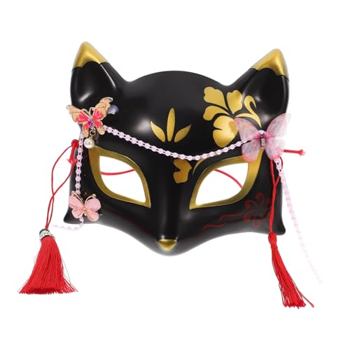 minkissy Fuchsmaske für Partys Handgefertigte Halbmaske für Halloween Cosplay Stilvolle Requisite für Kostümbälle Musikfestivals Themenpartys für Erwachsene von minkissy