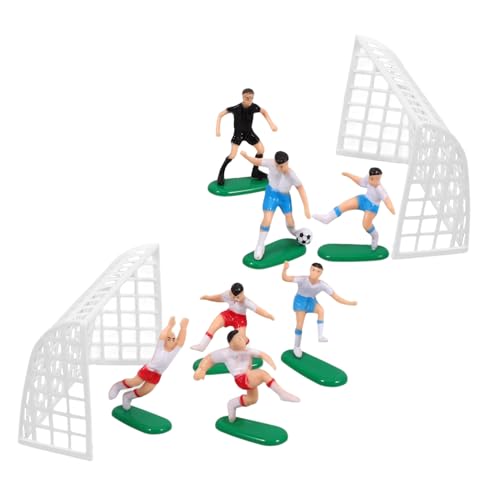 minkissy Fußball Themen Torten Dekorationsset Miniatur Soccer Landschaft mit Spielfiguren und Material Sicher für Geburtstags und Partys DIY Kuchen Topper Zubehör von minkissy