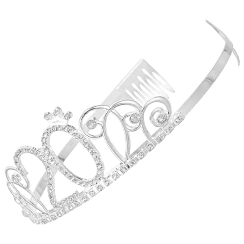 minkissy Geburtstag Tiara Krone Silber Strass Kronendekoration Damen Party Kopfschmuck Elegant Leicht Tragbar Komfortabel minkissy Geburtstag Tiara Krone Silber Strass Kronendekoration Damen Party Kopfschmuck Elegant Leicht Tragbar Komfortabel von minkissy