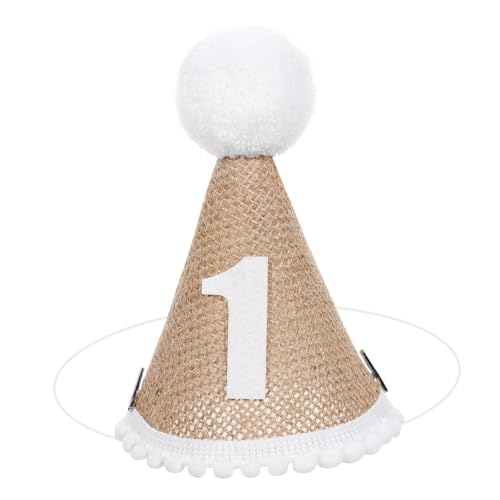 minkissy Geburtstagshut aus Leinen mit Dekorativen Pompons Geburtstagsfeier Deko für Jungen und Mädchen für Babyfeiern und Shower minkissy Geburtstagshut aus Leinen mit Dekorativen Pompons Geburtstagsfeier Deko für Jungen und Mädchen für Babyfeiern und Shower von minkissy