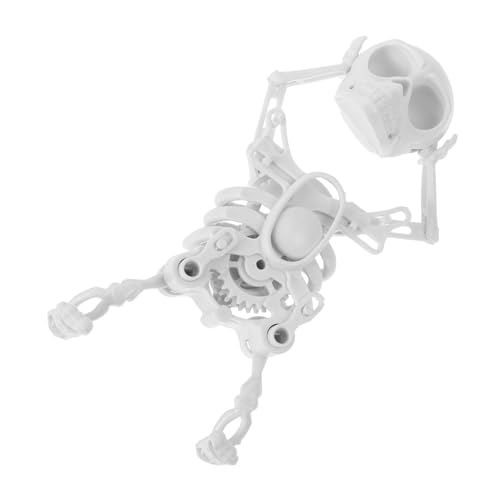 minkissy Gedrucktes Tanzendes Skelett Mechanisch Halloween Tischdeko Sensorisches Party für Weiß Batteriefrei Lustige Atmosphäre von minkissy