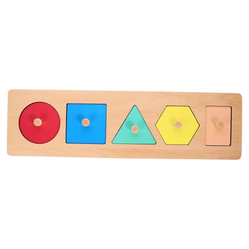 minkissy Geometrisches Puzzle für Montessori Holzspielzeug zur Form und Farberkennung Lernspielzeug für Kleinkinder Konzentration und Hand Augen Koordination von minkissy
