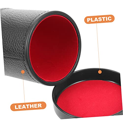 minkissy Geräuschloser Würfelbecher aus PU Leder mit Samtfutter und Deckel Kompakter Weicher Würfelhalter für Spieleabende Party und Ktv Sockel und Würfeln von minkissy