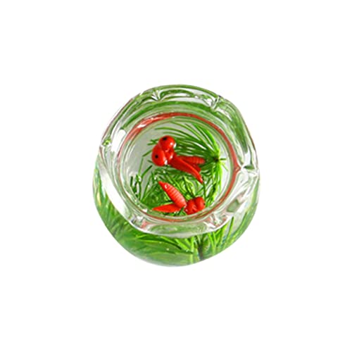 minkissy Goldfischglas Aus Glas Miniaturmöbel Mikrolandschaftsfiguren Mini-gartendekoration Miniaturornament Puppenmöbel Dekoration Miniatur Fischglas Aquarium Kind Puppenhaus Haushalt von minkissy