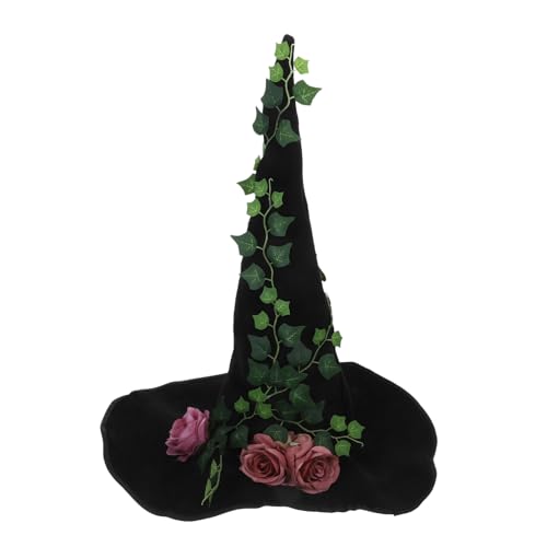 minkissy Gothic Witch Hat für Damen Eleganter Halloween Hexenhut mit Blumenranken Bequeme für Cosplay und Halloween Feiern Langlebiges Samtmaterial für Verschiedene Anlässe minkissy Gothic Witch Hat für Damen Eleganter Halloween Hexenhut mit Blumenranken Bequeme für Cosplay und Halloween Feiern Langlebiges Samtmaterial für Verschiedene Anlässe von minkissy