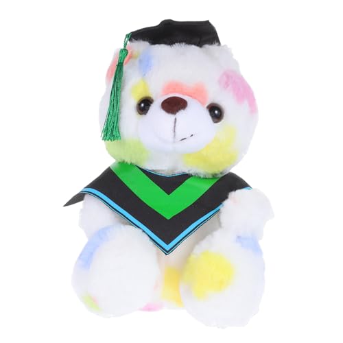 minkissy Graduationsbär Plüsch mit Doktorhut Weiches Kuscheltier für Abschlussfeier und Wohnkultur Detailreich Verarbeitetes Abschlussgeschenk Dekoratives Tierplüschtier für Schlafzimmer von minkissy