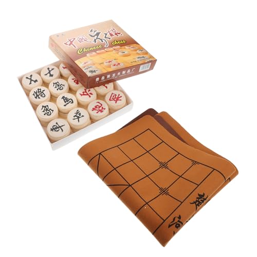 minkissy Großes Faltbares Chinesisches Schachspiel aus Holz mit Robustem Brett Tragbar für Erwachsene Kreatives Reisespiel für Interaktive Brettspielunterhaltung von minkissy