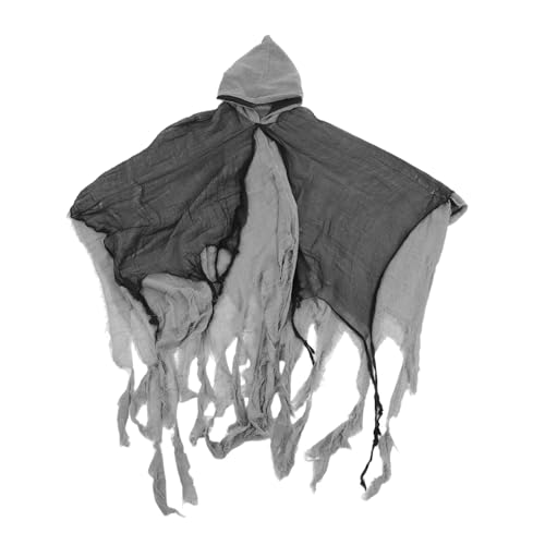 minkissy Gruseliges Grim Reaper Kostüm für Erwachsene Atmungsaktiver Halloween Umhang Dunkler Kapuzenumhang mit Realistischer Gestaltung für Cosplay und Horror Events von minkissy