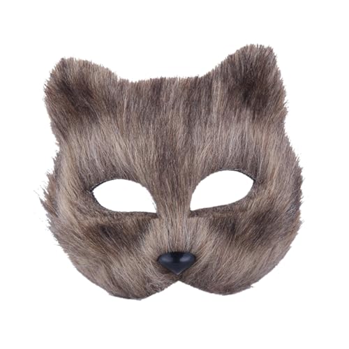 minkissy Halbgesichts Fuchskostüm Maske Leichte Karnevalsmaske mit Nasen und Augenlöchern Elastisch und Langlebig für Halloween Maskenball Kostüm Party und Fotodekoration von minkissy
