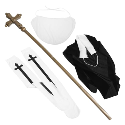 minkissy Halloween Anzug Nonnenhut Für Cosplay Schwesternstrumpf Halloween Kostüm Cosplay Kostüm Foto Requisiten Lustige Party Nonnenhut von minkissy