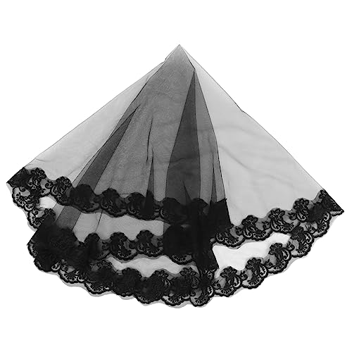 minkissy Halloween Hochzeitsschleier Schwarzer Gothic Haarschmuck Kostümpartys Fotografie Exquisites Design für Einen Schaurigen Look von minkissy