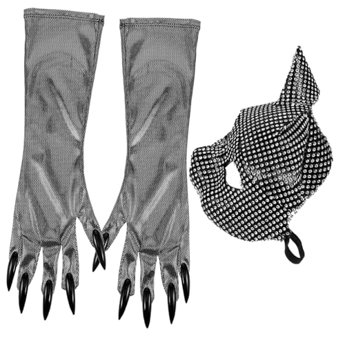 minkissy Halloween Katzenmaske mit Strasssteinen und Handschuhen Teiliges Cosplay für Damen Halbgesichtsmaske Bequemes Tragen Partydeko für Maskenball und Kostümparty minkissy Halloween Katzenmaske mit Strasssteinen und Handschuhen Teiliges Cosplay für Damen Halbgesichtsmaske Bequemes Tragen Partydeko für Maskenball und Kostümparty von minkissy