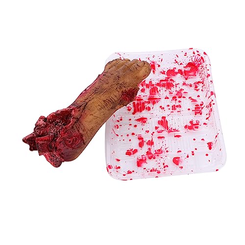 minkissy Halloween Trick Toy Fuß mit Dish Gruselige Deko für Halloween Partys Leicht und Tragbar aus Hochwertigem Vinyl und Material Gefertigt für Schaurige Verkleidungen und Streiche von minkissy