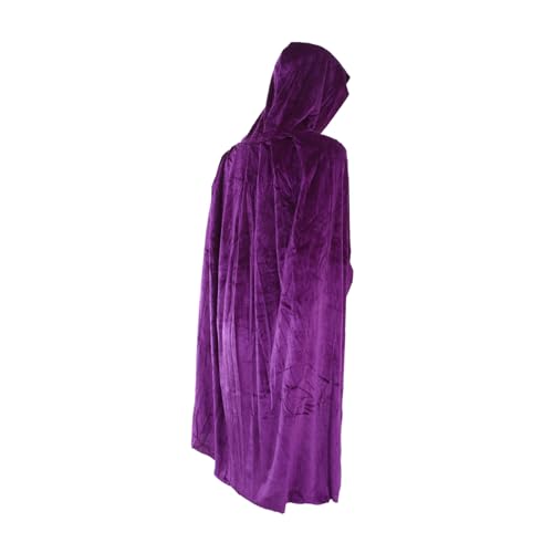 minkissy Halloween Umhang Kapuzenmantel Violettem Samt Lange Gothic Verkleidung für Erwachsene und Unisex Cosplay Cape für Hexe Vampir Zauberer Einfach Anzuziehen für Halloween und minkissy Halloween Umhang Kapuzenmantel Violettem Samt Lange Gothic Verkleidung für Erwachsene und Unisex Cosplay Cape für Hexe Vampir Zauberer Einfach Anzuziehen für Halloween und von minkissy