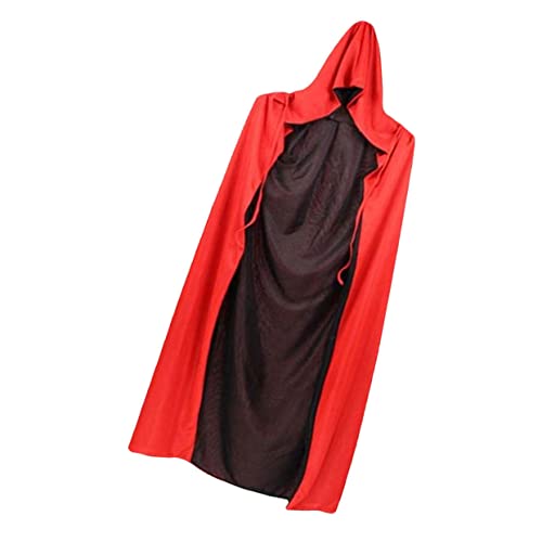 minkissy Halloween Umhang für Erwachsene Doppellagiges Schwarzes Cape für Vampir Tod Halloween Cosplay Karneval Partys von minkissy