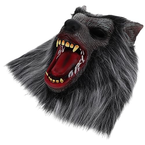 minkissy Halloween Wolfkopfmaske mit Langem Haar Gruselige Vollkopfmaske für Erwachsene Realistische Werwolf für Halloween Kostüm Cosplay Party und Horror Requisiten minkissy Halloween Wolfkopfmaske mit Langem Haar Gruselige Vollkopfmaske für Erwachsene Realistische Werwolf für Halloween Kostüm Cosplay Party und Horror Requisiten von minkissy
