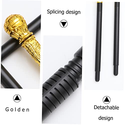 minkissy Halloween Zauberstab Dreiteiliges Goldener Runder Königszepter Stab Stabiles Kunststoff Kostüm Accessoire für Party Bühnenauftritte und Kinderveranstaltungen von minkissy