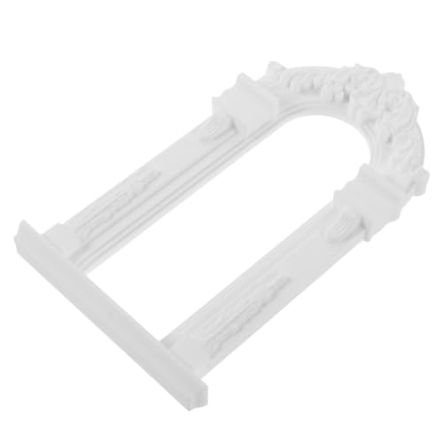 minkissy Handgefertigter Miniatur Wedding Arch Modell aus Robustem Material Europäischer Stil DIY Dekoration für Puppenhaus Garten Mikro Landschaft Terrarium Zubehör Weiß von minkissy