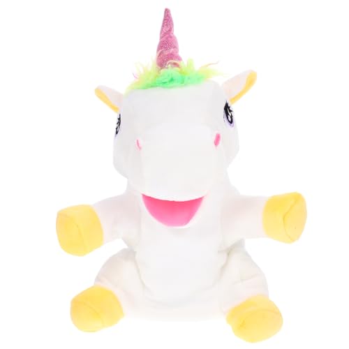 minkissy Handpuppe Einhorn Interaktive Tierhandpuppe für Geschichtenerzählen Plüschspielzeug für Kreativität und Ausdruckskraft Fördern Geeignet für Vorschulkinder von minkissy