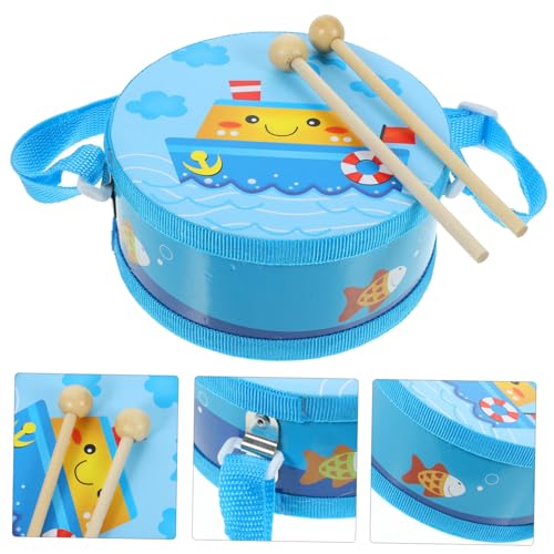 minkissy Handtrommel Set für Robuste Langlebige Holz und Kunststoff Percussion Hand Drum mit Drumstick Tragbar Verschleißfest für Musikalische Früherziehung und Kindergarten von minkissy