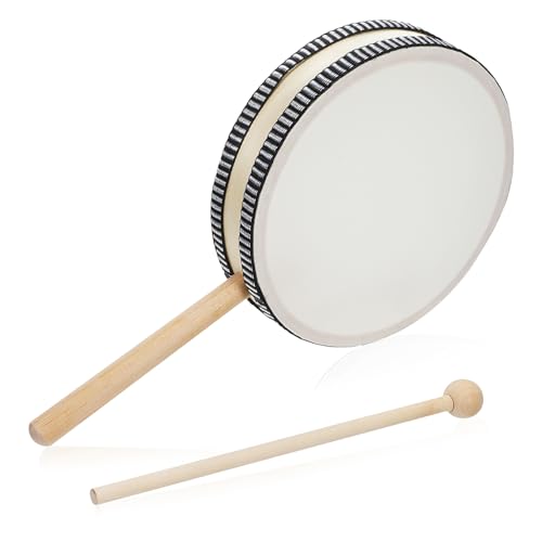 minkissy Handtrommel mit Schlägel Holzrahmen Handtrommel für Robustes Percussion Instrument Fördert Hand Auge Koordination und Rhythmusgefühl für Musikunterricht und Aufführungen minkissy Handtrommel mit Schlägel Holzrahmen Handtrommel für Robustes Percussion Instrument Fördert Hand Auge Koordination und Rhythmusgefühl für Musikunterricht und Aufführungen von minkissy