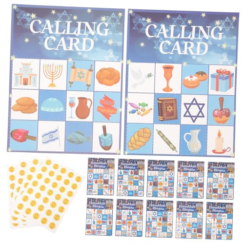 minkissy Hanukkah Bingo Spielkartenset Partyzubehör Papierkarten Chanukah Partyspiel für Familien geeignet von minkissy