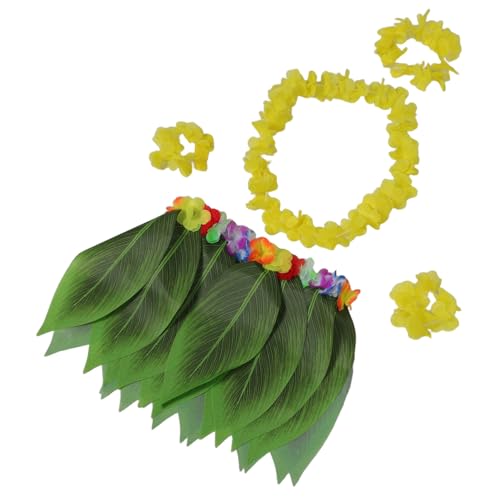 minkissy Hawaiian Luau Kostüm Damen Party Blumenkranz Tropischer Graskleid Hula Rock Leichtes Strapazierfähiges Material für Strand Themenfeiern von minkissy