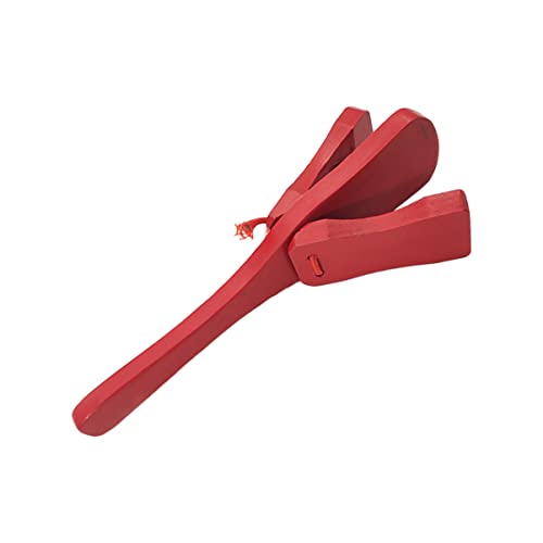 minkissy Holz Castanet für Musikinstrument Frühen Bildung Rotes Handspielzeug für Musikalisches Lernen und Kreative Spielerlebnisse von minkissy