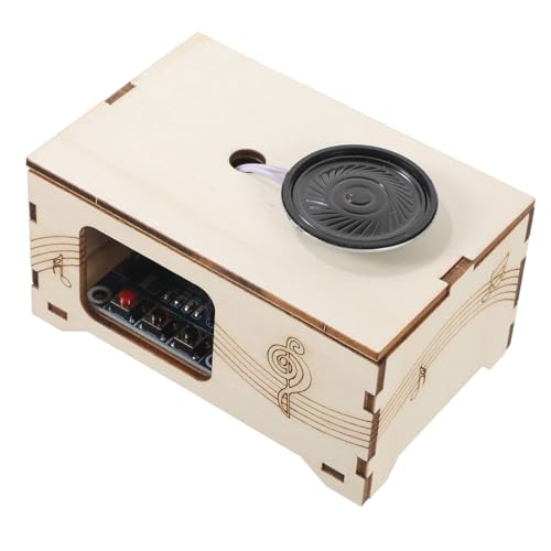 minkissy Holz DIY Musikbox mit Klarem Aufnahme Mikrofon Interaktivem Familien Bastelset Noten Spieluhr Funktion Pädagogischer Tonrekorder für Kreatives Lernen und Musizieren von minkissy