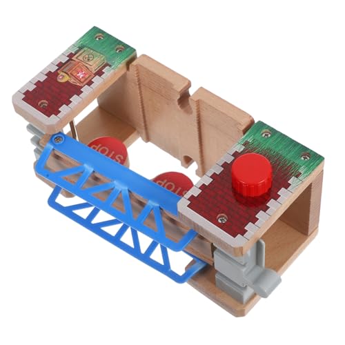 minkissy Holz Eisenbahn Brücke Zug Lifting Bridge Zubehör Kompatibel mit Holzschienen für Motorik und Kognition Pädagogisches von minkissy