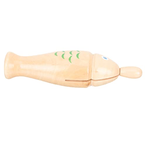 minkissy Holz Fischform Percussion Instrument Musikinstrument Klarer Kindgerecht Fördert Musikalische Fähigkeiten Kreatives Lernspielzeug für Kleinkinder und Junge Mädchen von minkissy