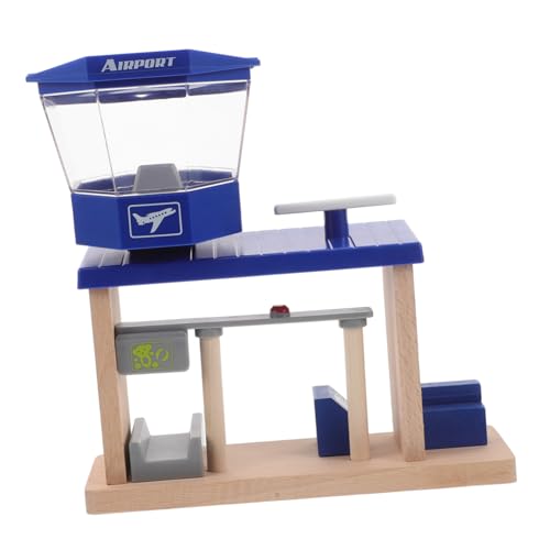 minkissy Holz Flugzeug Spielset mit Flughafenbahn Station Kreatives Kinderspielzeug Motorischen Fähigkeiten und Logischem Denken Geeignet für Ab Jahren von minkissy