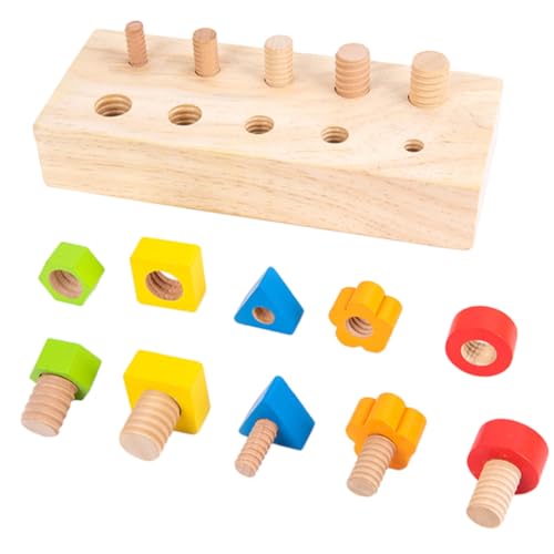 minkissy Holz Formensteckspielzeug Motorikspielzeug Feinmotoriktraining Lernspielzeug Ab Jahr Kleinkinder Montessori Holzspielzeug von minkissy