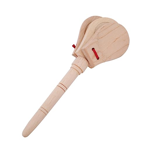 minkissy Holz Kastagnetten mit Griff Frühpädagogisches Musikinstrument für Lernspielzeug Kreativität und Musikinteresse von minkissy