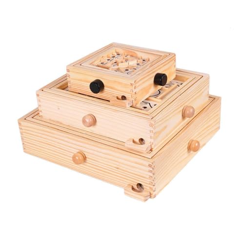 minkissy Holz Kugellabyrinth für Pädagogisches Balancespiel aus Holzperlen Fördert Geduld und Problemlösungsfähigkeiten Geeignet für Drinnen und Lernspiele Mädchen Jungen von minkissy