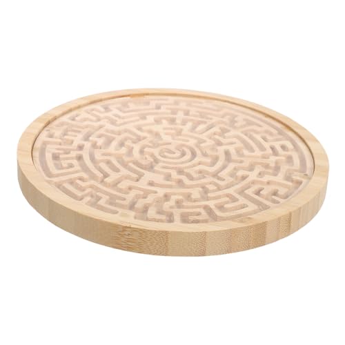 minkissy Holz Labyrinth Rundes Lernpuzzle für Montessori Activity Toy und Räumlichem Mobiles Balancespiel mit Perlen Sicher und Langlebig von minkissy