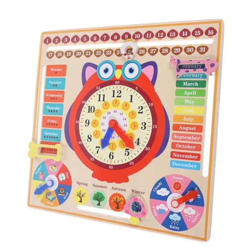 minkissy Holz Lernuhr mit Wetter und Jahreszeitenanzeige Bunte Katzenkopf Uhr für Farbenerkennung Pädagogisches Holzspielzeug für Kleinkinder Saisonwahrnehmung minkissy Holz Lernuhr mit Wetter und Jahreszeitenanzeige Bunte Katzenkopf Uhr für Farbenerkennung Pädagogisches Holzspielzeug für Kleinkinder Saisonwahrnehmung von minkissy