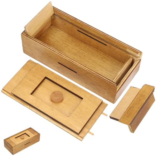 minkissy Holz Puzzle Box mit Geheimfach für als Geldbox oder Schmuckaufbewahrung für zu Geburtstagen und Festen von minkissy
