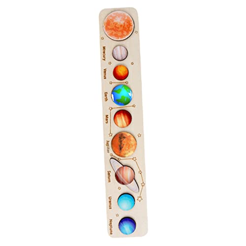 minkissy Holz Puzzle Sonnensystem Planeten Lernspielzeug für Montessori Weltraum zur Frühen Bildung Pädagogisches Matching Spiel für Ab Jahren Robustes Bastelset von minkissy