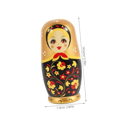 minkissy Holz Russische Nesting Dolls Schichtig Klassische Puppen für Erwachsene Sicheres Handgefertigt Vielseitige Designs Geschenkidee für Geburtstag Weihnachten von minkissy