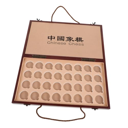 minkissy Holz Schachspiel Set Tragbares Chinesisches Schachspiel Multifunktionale Schachbox als Spielbrett und Aufbewahrung für Erwachsene und Zuhause von minkissy