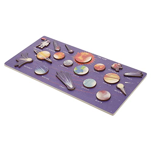minkissy Holz Sonnensystem Puzzle Großes Planeten Matching Board Interaktives Lernspielzeug für Fördert Form und Farberkennung Gedächtnisentwicklung Kreatives von minkissy